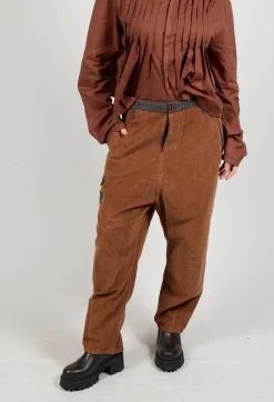 Umit Unal Trousers^Straight Leg Cord Trousers in Brown