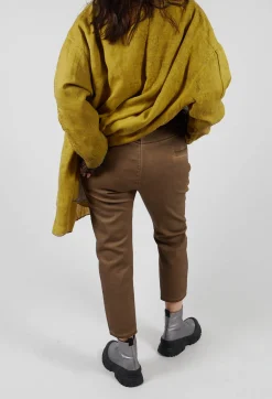 Umit Unal Trousers^Straight Leg Cotton Trousers in Light Brown