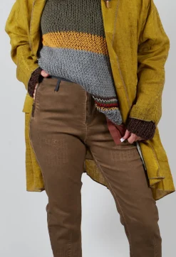 Umit Unal Trousers^Straight Leg Cotton Trousers in Light Brown