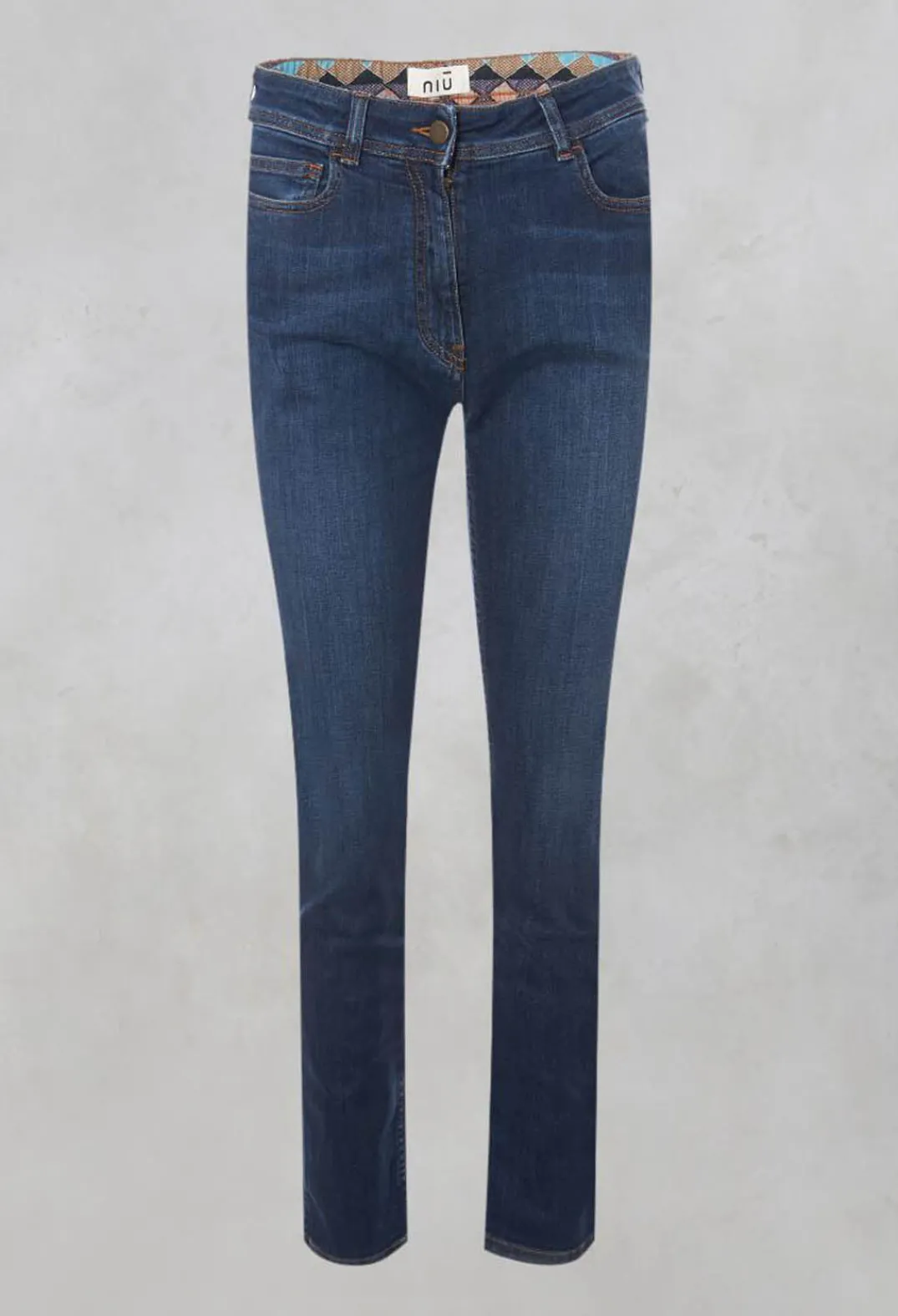 Niù Jeans^Straight Leg Denim Jeans in Blue
