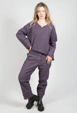 Aequamente Trousers^Straight Leg Trousers in Melanzana