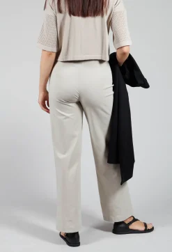 Sarah Pacini Trousers^Straight Leg Trousers with Cut Out in Mastic