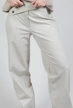 Sarah Pacini Trousers^Straight Leg Trousers with Cut Out in Mastic