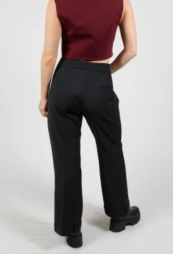 Mei Meij Trousers^Straight Leg Trousers with Feature Hems in Nero