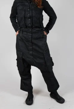 Rundholz Dip Trousers^Straight Leg Utility Trousers in Black