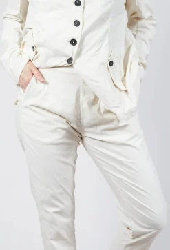 Rundholz Dip Trousers^Straight-Leg Trousers with Button-Flap Back Pockets in Greige
