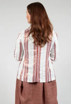 Maliparmi Jackets^Streaked Summer Jacket in Naturale / Brick