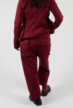 Pal Offner Trousers^Stretch Denim Balloon Trousers in Merlot