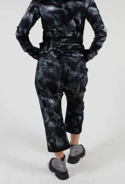 Pal Offner Trousers^Stretch Denim Balloon Trousers in Black with Silver Finish