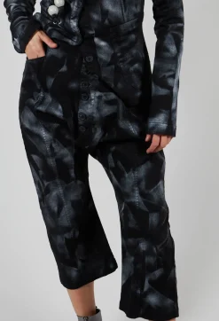 Pal Offner Trousers^Stretch Denim Balloon Trousers in Black with Silver Finish