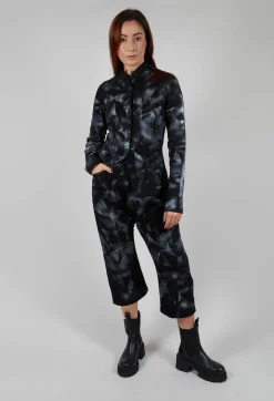 Pal Offner Trousers^Stretch Denim Balloon Trousers in Black with Silver Finish