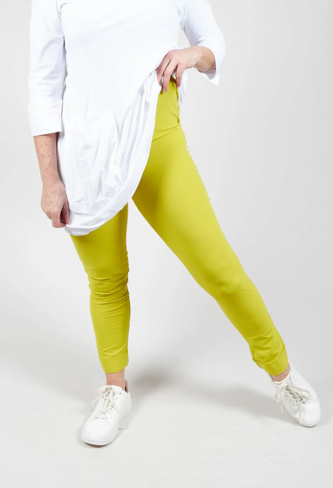 Elli Leggings^Stretch Leggings in Turnups in Lime