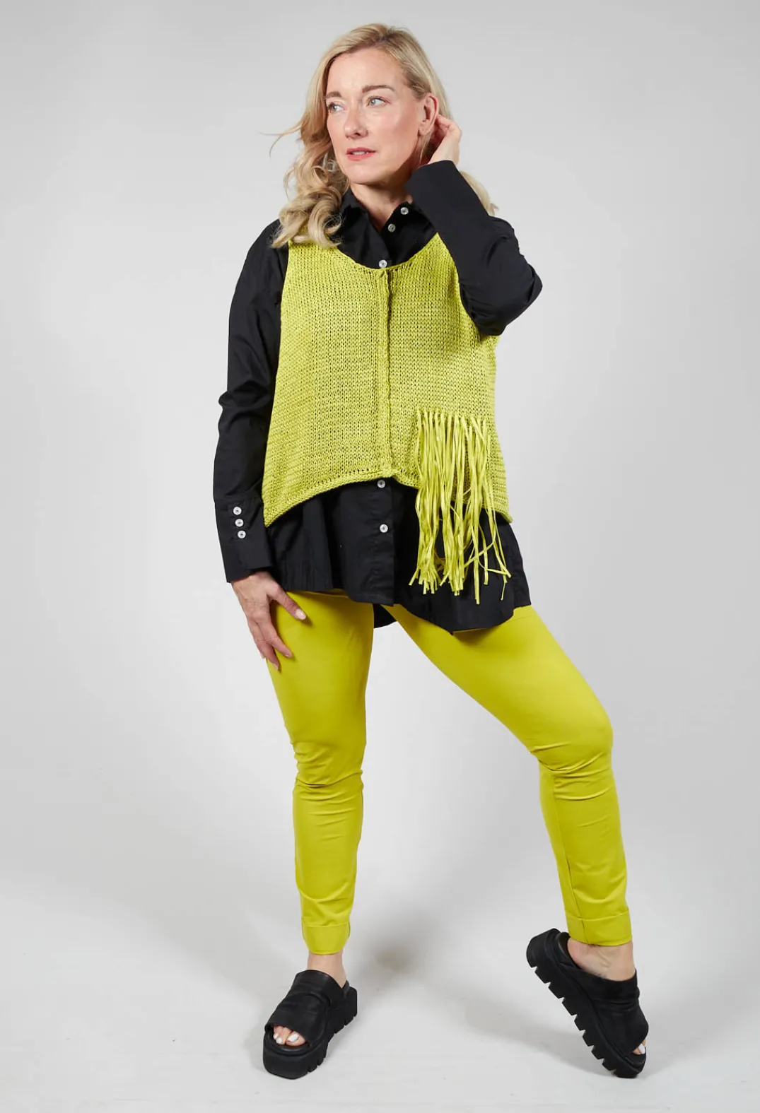 Elli Leggings^Stretch Leggings in Turnups in Lime