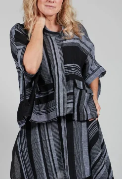 Kedziorek Jackets^Stripe Jacket in Black and Grey