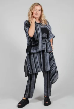 Kedziorek Jackets^Stripe Jacket in Black and Grey