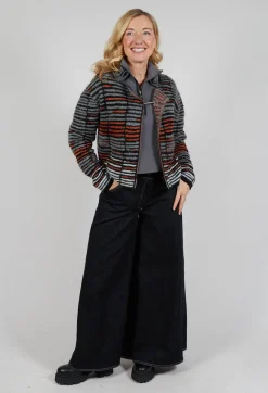 Sarah Pacini Cardigans^Stripe Pin Cardigan in Orange Glitter