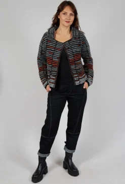 Sarah Pacini Cardigans^Stripe Pin Cardigan in Orange Glitter