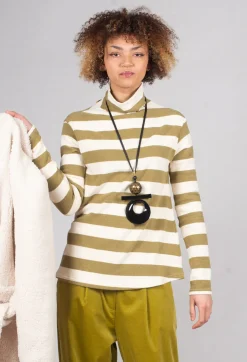 Operificio Neirami Jumpers^Stripe Roll Neck Jumper in Riga Cedro