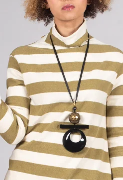 Operificio Neirami Jumpers^Stripe Roll Neck Jumper in Riga Cedro