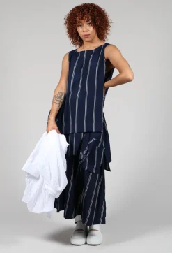 Moyuru Shirts & Blouses^Stripe Sleevless Top in Navy
