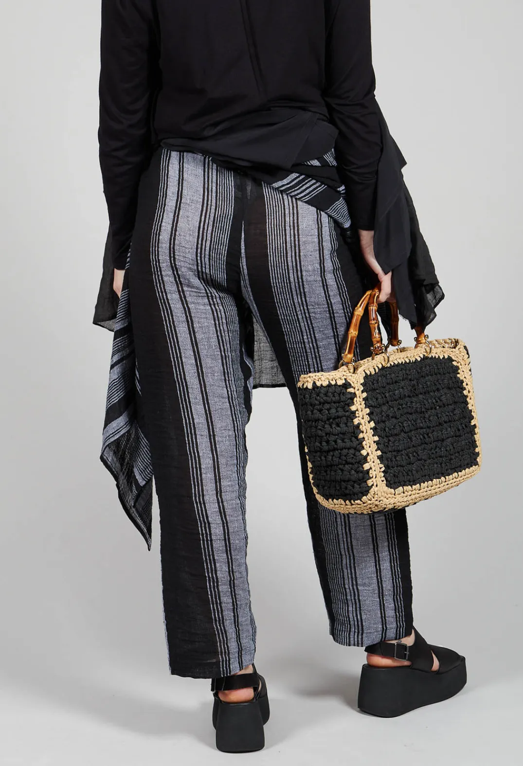 Kedziorek Trousers^Stripe Trousers in Black and Grey