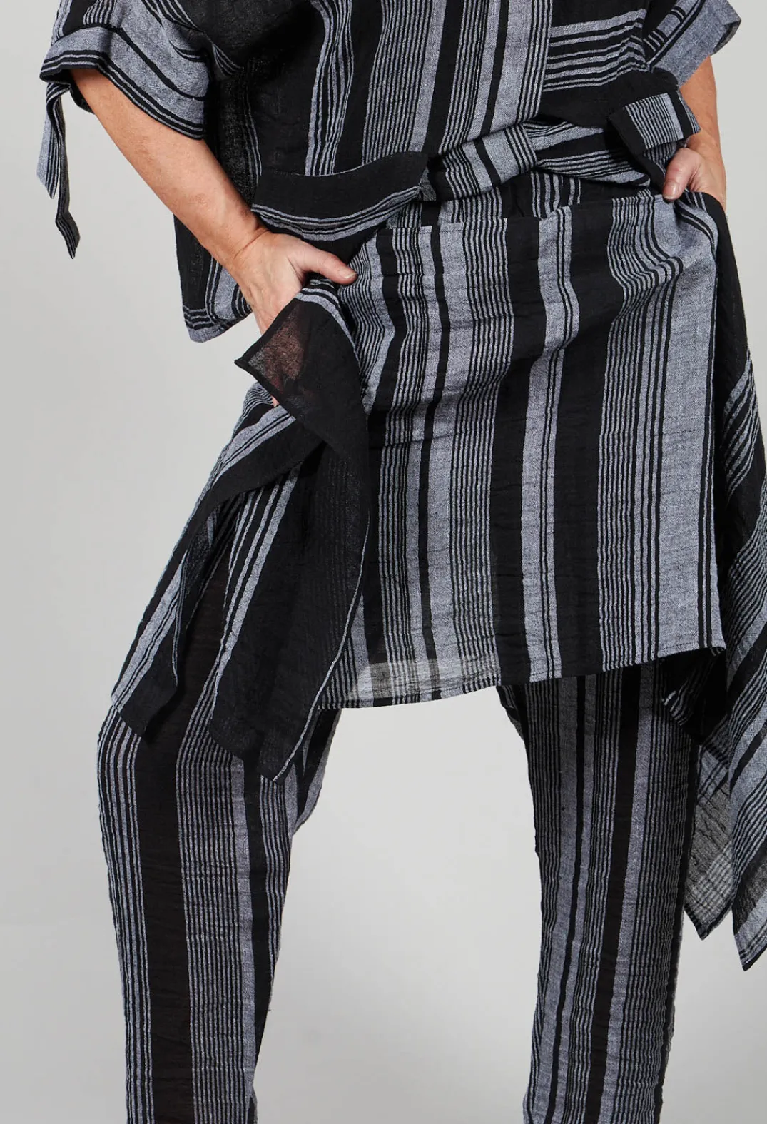 Kedziorek Trousers^Stripe Trousers in Black and Grey