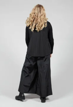 Amici Jackets^Striped Back Tie Cotton Blend Vest in Black