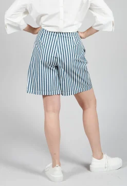 Beatrice B Shorts^Striped Bermuda Shorts in Poseidon Green