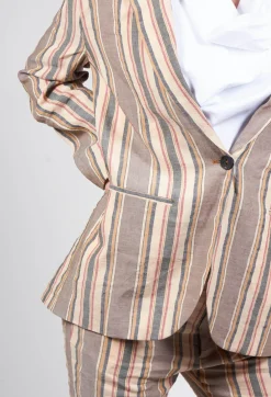 Nostra Santissima Jackets^Striped Blazer with Single Button Fastening