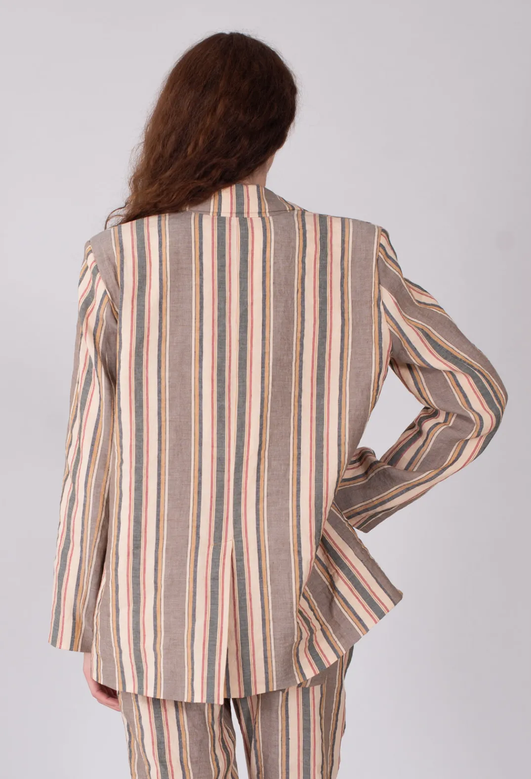 Nostra Santissima Jackets^Striped Blazer with Single Button Fastening