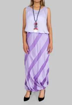 Out of Xile Skirts^Striped Bubble Skirt in Lavender