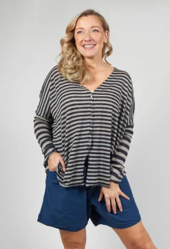 Album Di Famiglia Cardigans^Striped Cardigan in Navy
