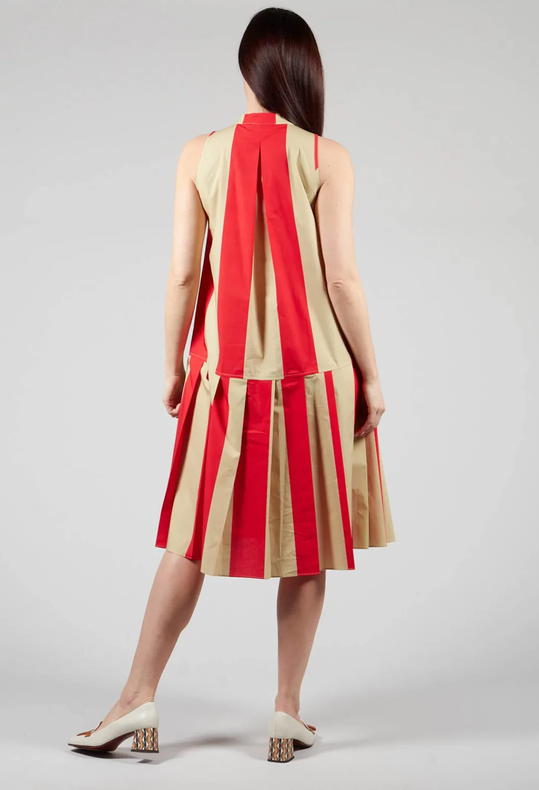 Beatrice B Dresses^Striped Cotton Dress in Line Print