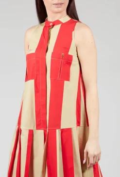 Beatrice B Dresses^Striped Cotton Dress in Line Print