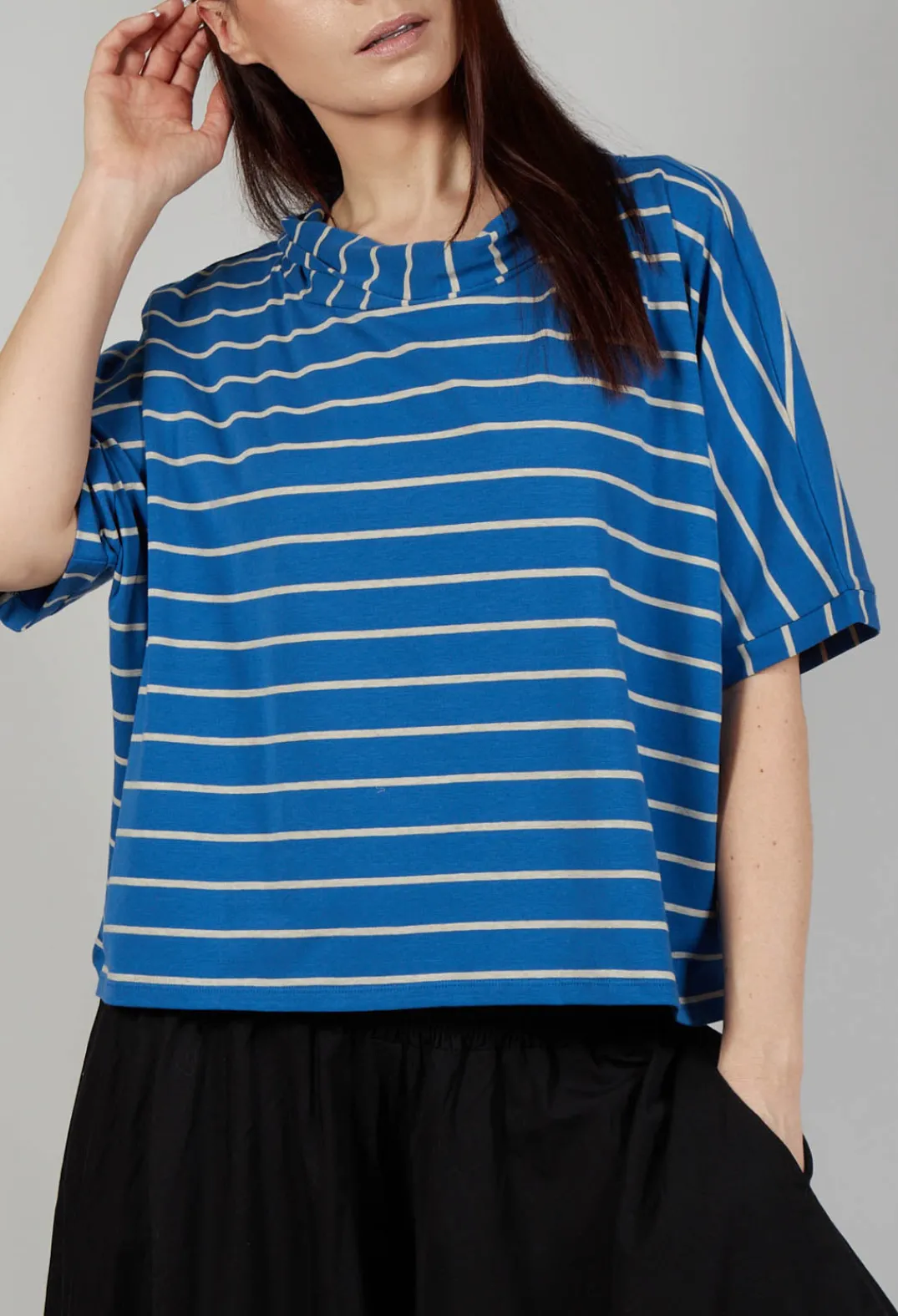 Operificio Neirami Tops^Striped Cotton Top in Sabbia