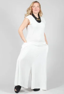 Rundholz Dip Jumpsuits^Striped Dye Effect Overalls with V Back in Star White