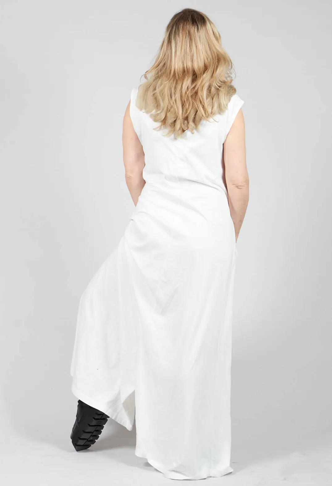 Rundholz Dip Jumpsuits^Striped Dye Effect Overalls with V Back in Star White