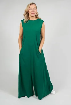 Rundholz Dip Jumpsuits^Striped Dye Effect Overalls with V Back in Green