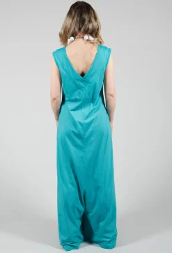 Rundholz Dip Jumpsuits^Striped Dye Effect Overalls with V Back in Aqua