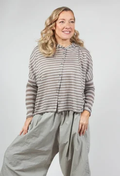 Album Di Famiglia Cardigans^Striped Hooded Cardigan in Green