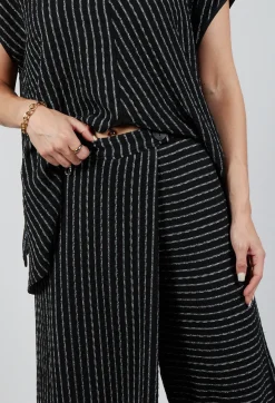 Xenia Design Trousers^Striped Joso Trousers in Black