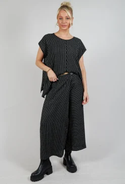 Xenia Design Trousers^Striped Joso Trousers in Black