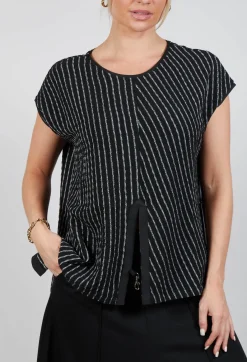 Xenia Design Tops^Striped Juci Top in Black