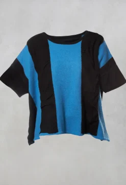 Moyuru Knitwear^Striped Knitted Top in Black / Blue