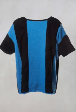 Moyuru Knitwear^Striped Knitted Top in Black / Blue
