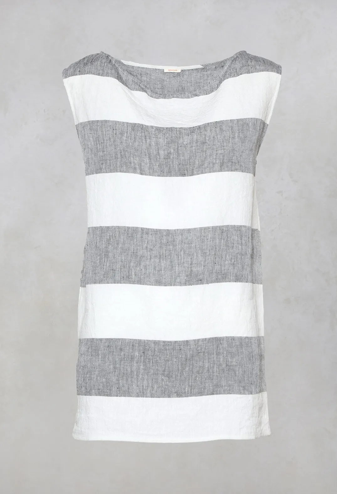 Apuntob Shirts & Blouses^Striped Linen Blouse in Milk/Black