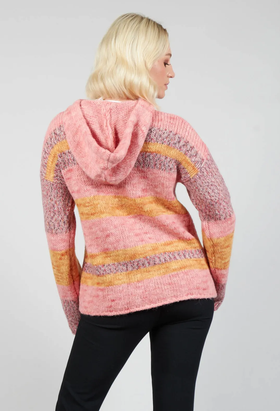 Beatrice B Jumpers^Striped Melange Sweatshirt in Pink
