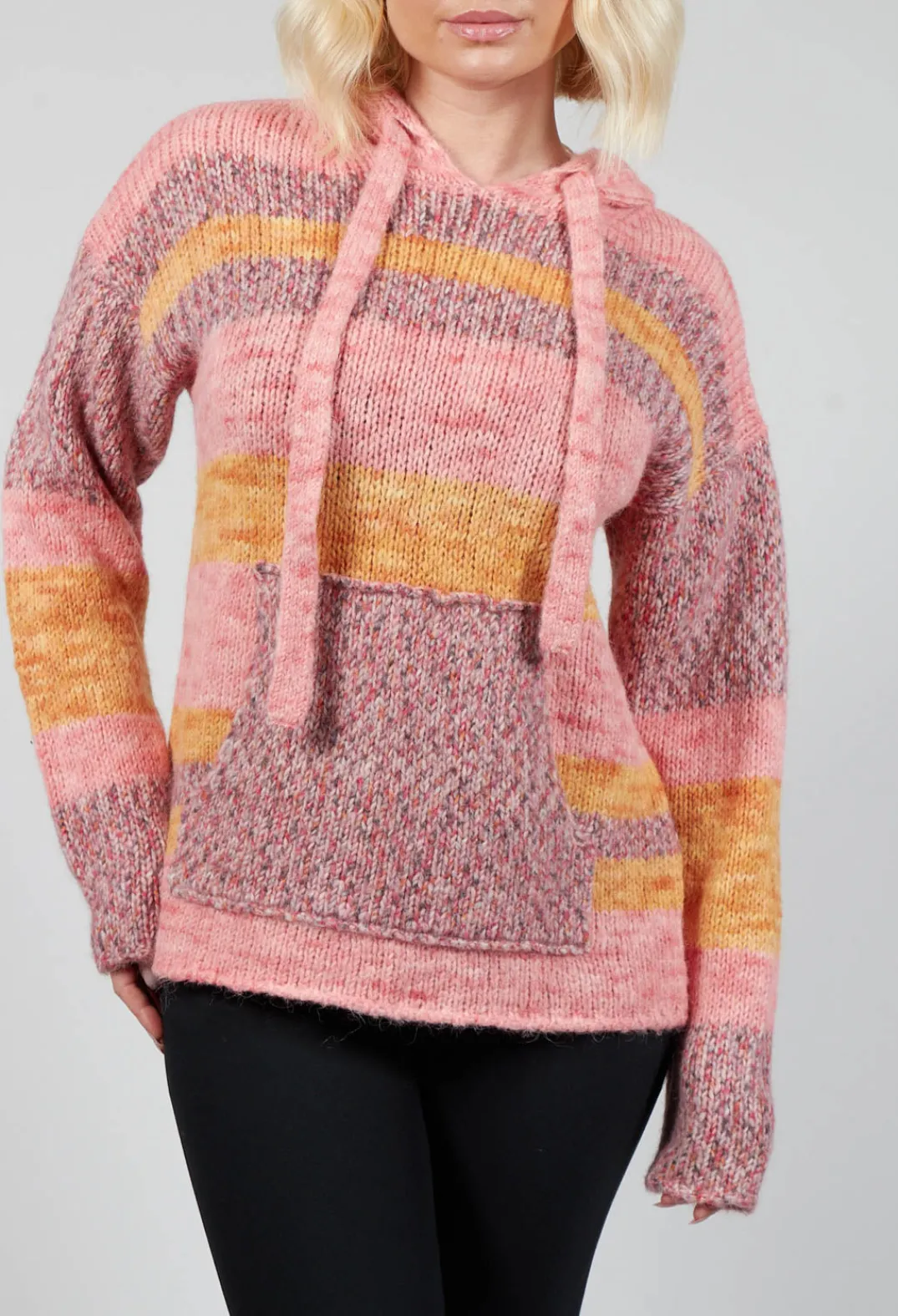 Beatrice B Jumpers^Striped Melange Sweatshirt in Pink