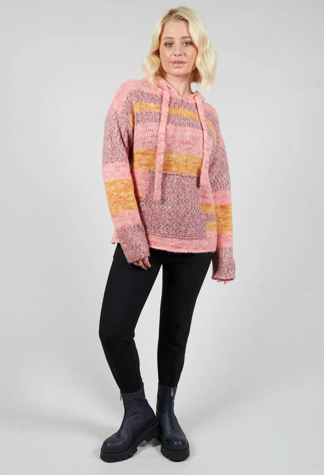 Beatrice B Jumpers^Striped Melange Sweatshirt in Pink