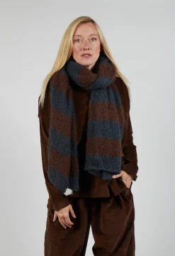 Album Di Famiglia Scarves^Striped Scarf in Midnight Coffee